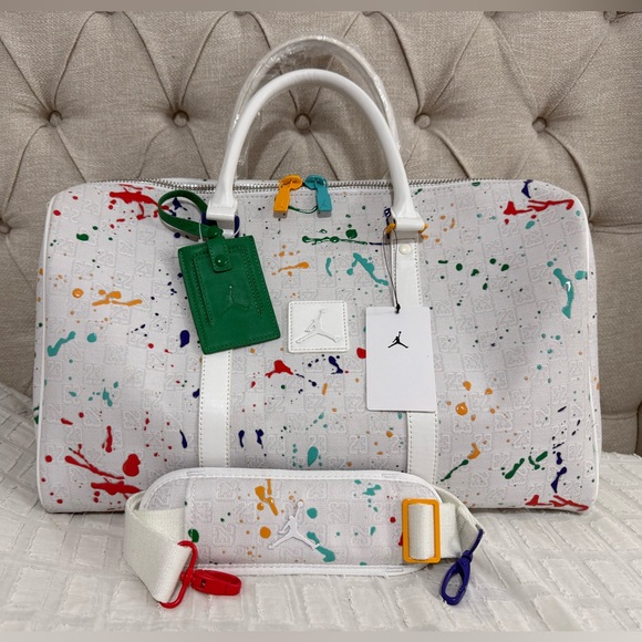 Jordan Other - NWT Jordan Monogram duffle bag Paint Splatter Sail Green